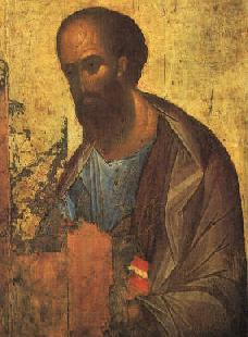 Апостол Павел. Андрей Рублев, XV в. (Третьяковская галерея).